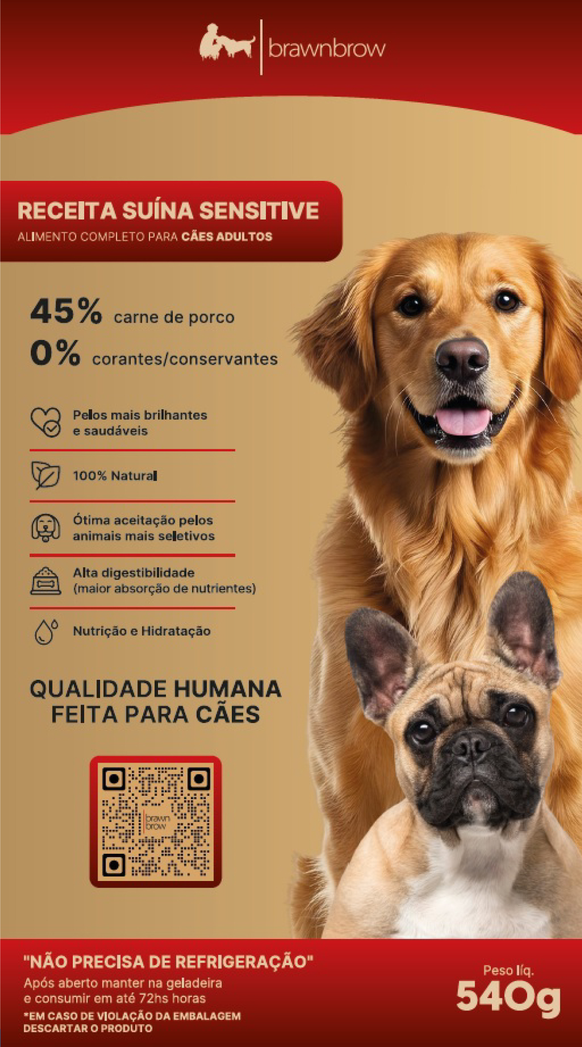 SUÍNO SENSITIVE BRAWNBROW Comida Natural ...